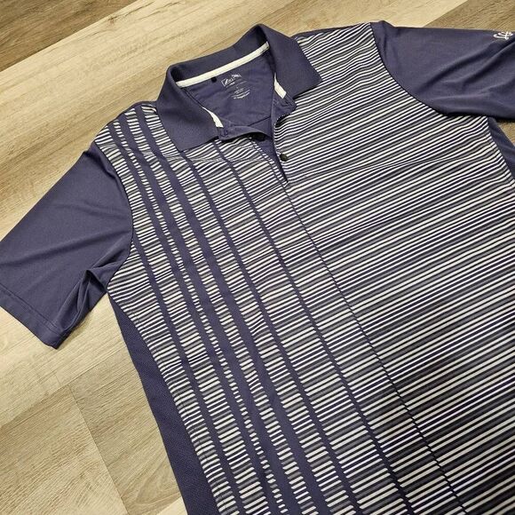 Adidas Golf Tee Shirt size Large Blue striped Sports Men's - Picture 3 of 8